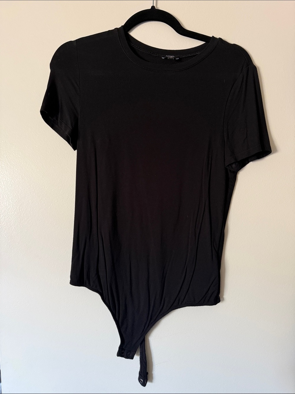 Express Black Short-Sleeve Crew Neck Bodysuit